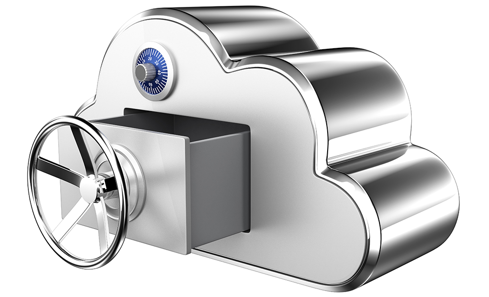 Cloud computing security concept. Clipping path available.
